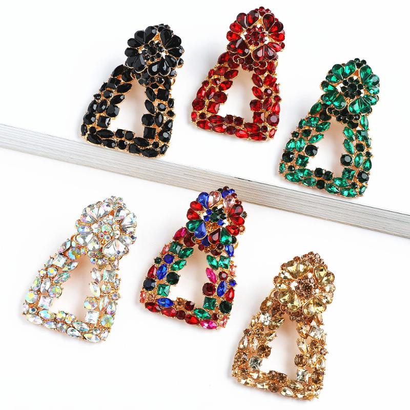 

Dangle & Chandelier Ztech 6 Colors Luxury Flower Crystal Elegant Cute Drop Earrings For Women Girls Korean Fashion Accessories Vintage Bijou, Silver