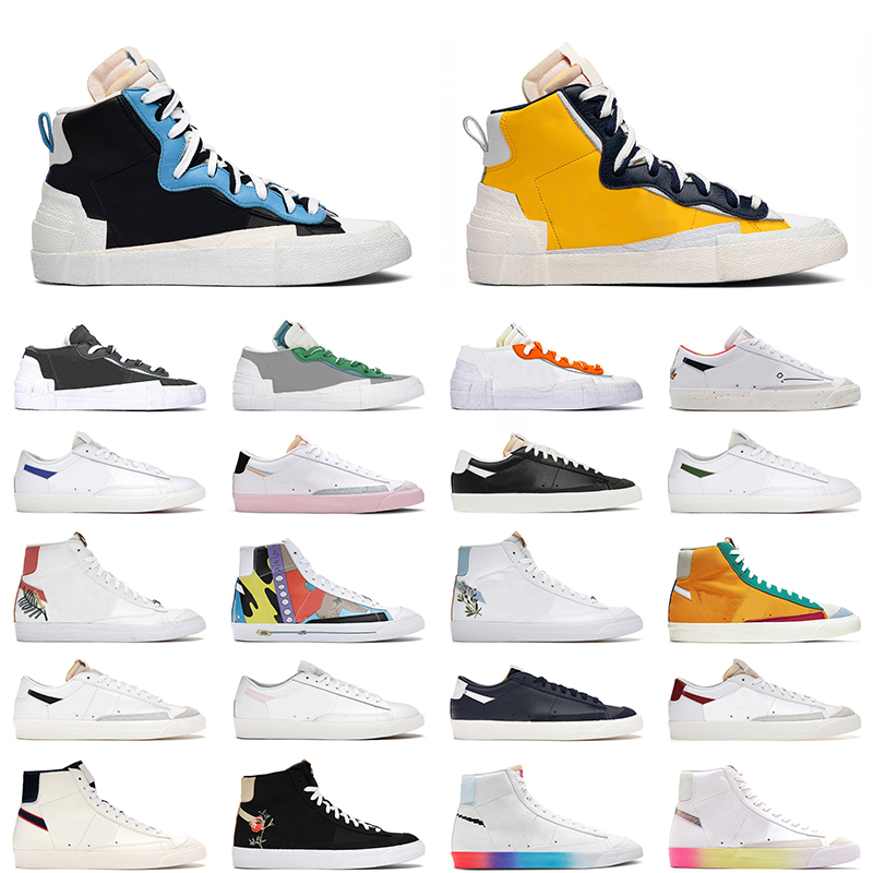 

Blazers Mid 77 Casual Shoes Black Blue Maize Navy Classic Green Magma Orange Designer Sneakers mens trainers outdoor jogging walking, Popcorn
