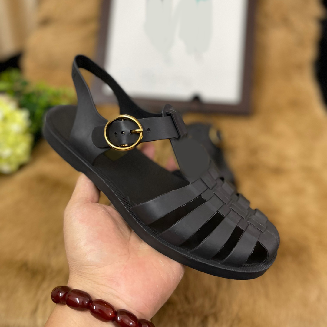 

Men Rubber buckle strap sandal Summer Original Outdoor Casual Shoe Beach Gladiator Garden Slippers Black White size 38-45 011, Color#1
