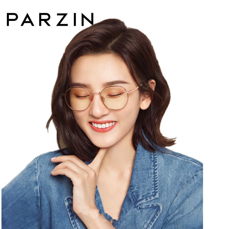 

Sunglasses PARZIN Anti Blue Light Blocking Glasses Women Brand Designer Vintage Round Myopia Optical Frames Prescription Eyeglasses 15768