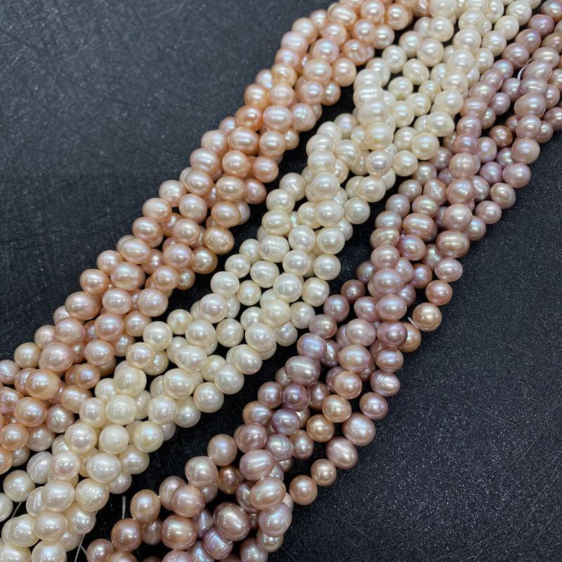 

Other Natural Round Freshwater Pearl Beads Nearly Circular Potato-shaped DIY Jewelry Making Bracelet Necklace Accessories Punch Bead