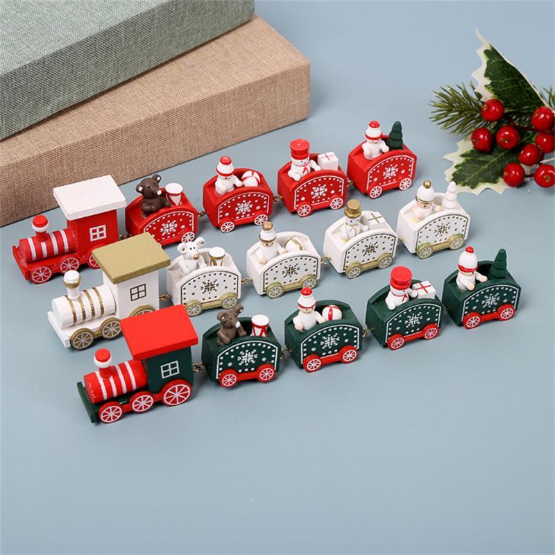 

Christmas Decorations 4/5pcs Wooden Train Ornament Decoration For Home Santa Claus Gift Navidad Noel 2022 Year Xmas Decor