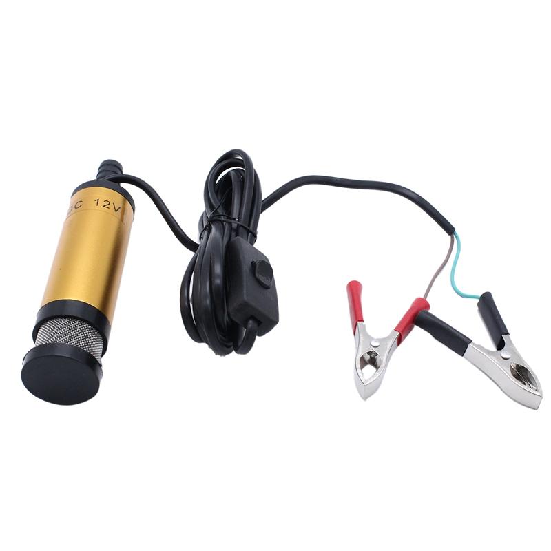 

Car Washer Portable Mini Electric Submersible Pump For Pumping Oil Water Fuel Transfer Stainless Steel Shell 30L/Min DC 12V