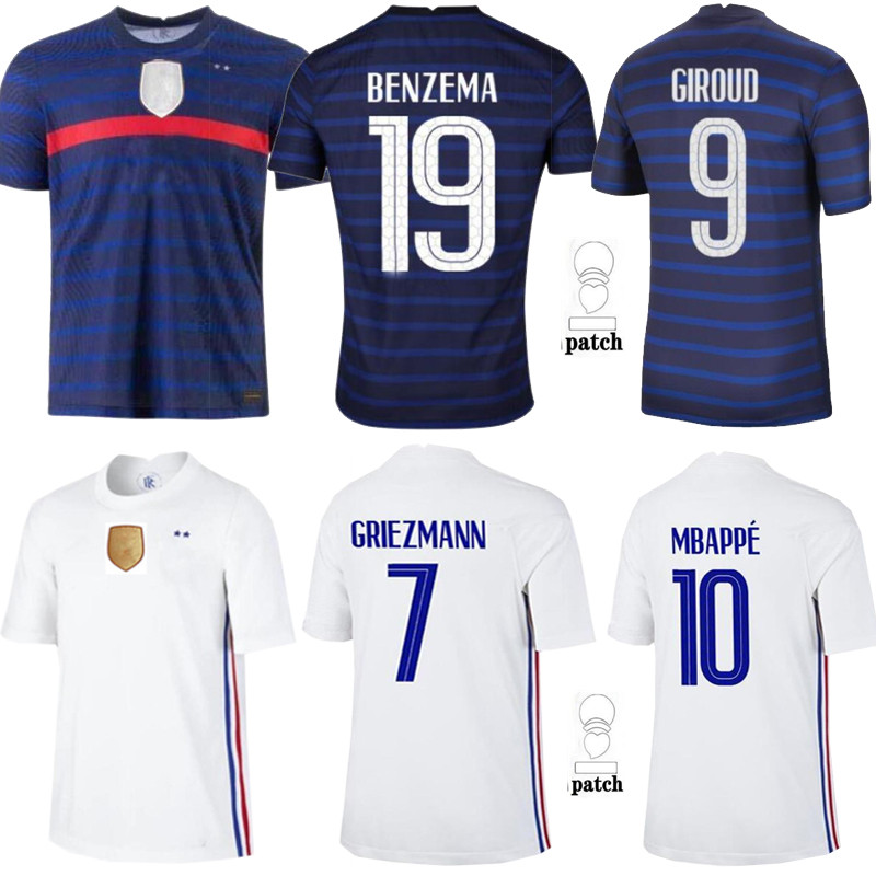 

2021 2 stars soccer jerseys maillots maillot equipe de French 20 21 BENZEMA MBAPPE GRIEZMANN KANTE POGBA jersey shirt Size -4xl, Multi