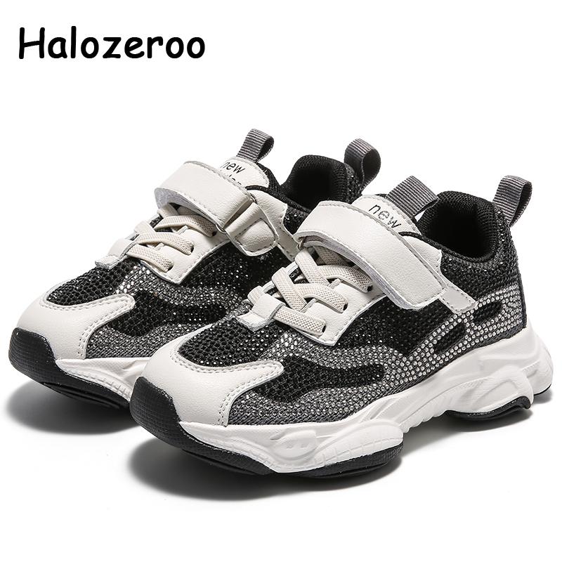

Sneakers Spring Kids Sport Baby Girls Mesh Casual Children Rhinestone Boys Brand Black Shoes Trainers 2021