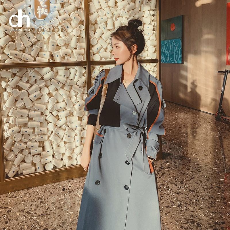 

Women's Trench Coats DH Fashion Spring Autumn Female Outerwear Clothes Women Coat Double-Breasted Long Windbreaker Lady Duster, Tan;black