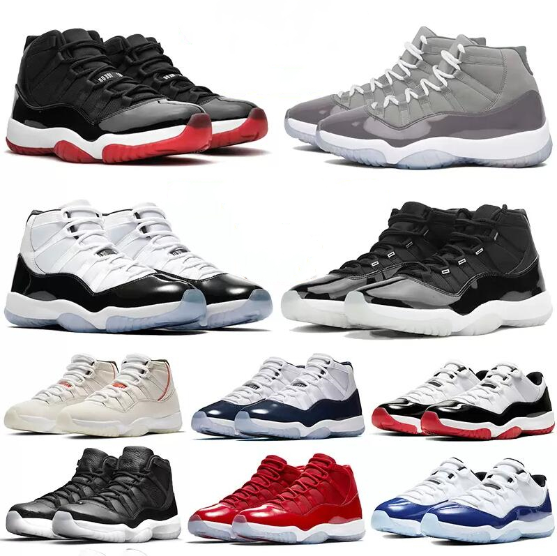 

High 11 Cool Gery low 11 men basketball shoes white Bred Concord 45 legend blue 25th Anniversary citrus Closing cap and gown platinum tint Designer sneakers 36-47, With original box