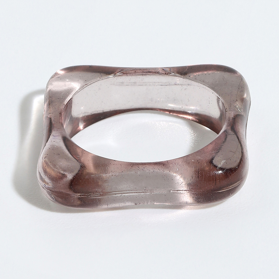 Color rhombus resin Band Rings fashion of trend Korean version simple retro cold style acrylic joint-ring personality hip hop creative knuckle ri-image-687867836