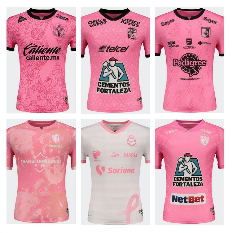 

21 22 jerseys Fútbol Octubre Rosa 2021 Santos Laguna Querétaro Pachuca Xolos Tijuana León soccer jersey 2022 pink football shirts leon top t, Black;yellow