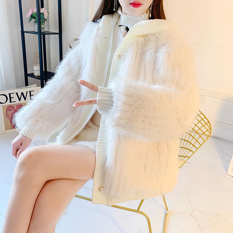 

Women's Fur & Faux Mink Jacket Women Short 2022 Autumn Winter Hooded Parkas Thick Warm Plush Coats Female Splicing Clothes Outerwear, Black