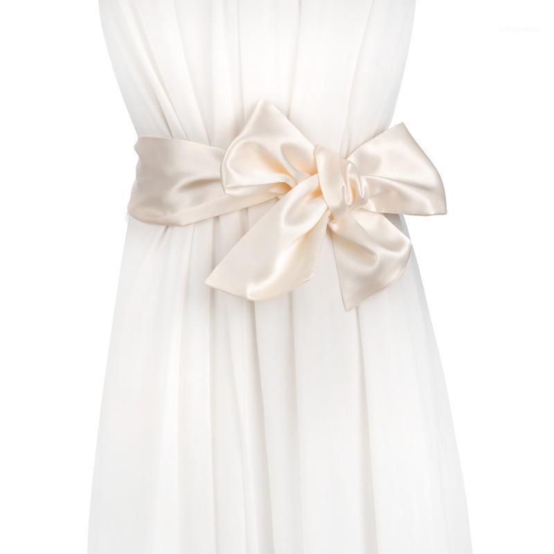 

Belts Arrival Soft Silk Wide Belt For Women Cloth-Wraped Buckle Woman Waistbands Female Satin Corset Cummerbund PD16, Black;brown