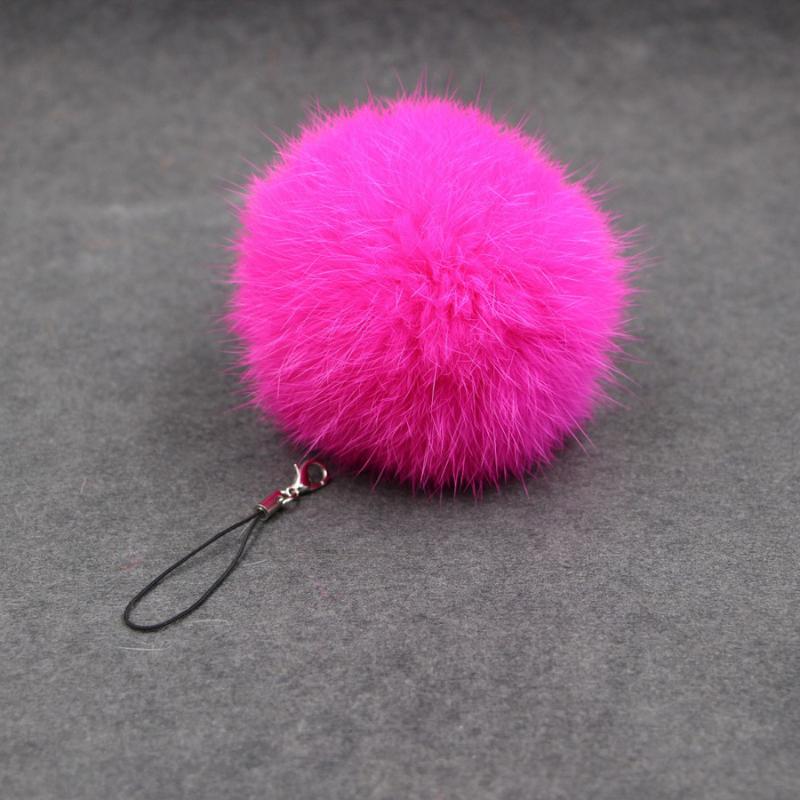 

Keychains Cute Mobile Phone Lanyard 8cm Imitation Fur Ball Pendant Car Luggage Accessories Key Chain Keychain Charms