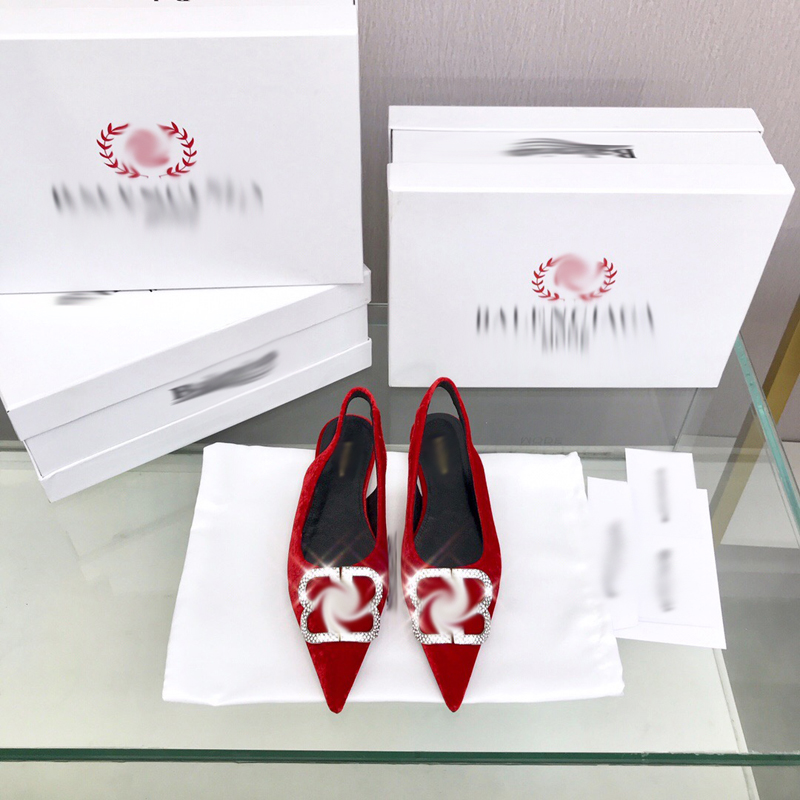 

2021 Good Quality Fashion Women Luxurys Designers Shoes Designer Sandals Womens Luxury High Heels Sandal Dress Shoess With Box Size 35-41 -B506, Red