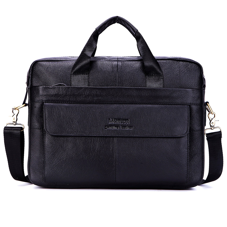

Men Genuine Leather Briefcases Business Office Travel Shoulder Bags, Coffee28