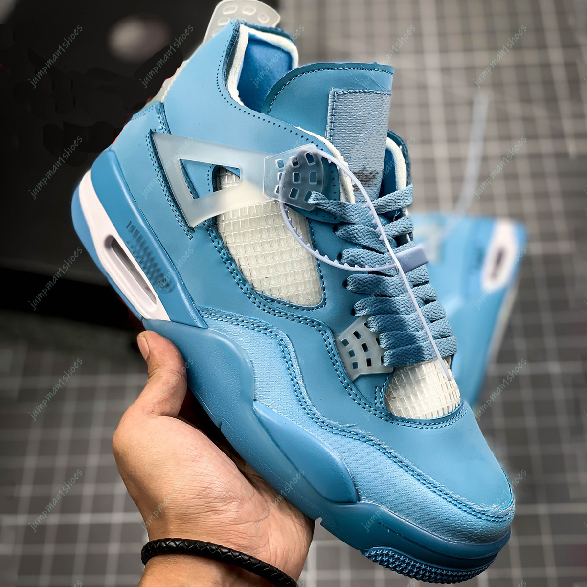 

Jumpman 4 4s fashion shoe Blue O W Mens Womens Basketball Shoes