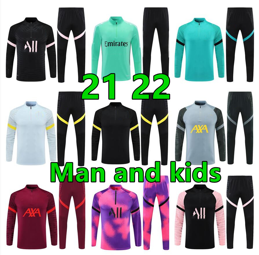 

21 22 mens and kids kit soccer tracksuit jerseys training pants jacket chandal futbol survetement foot maillot de retro player version