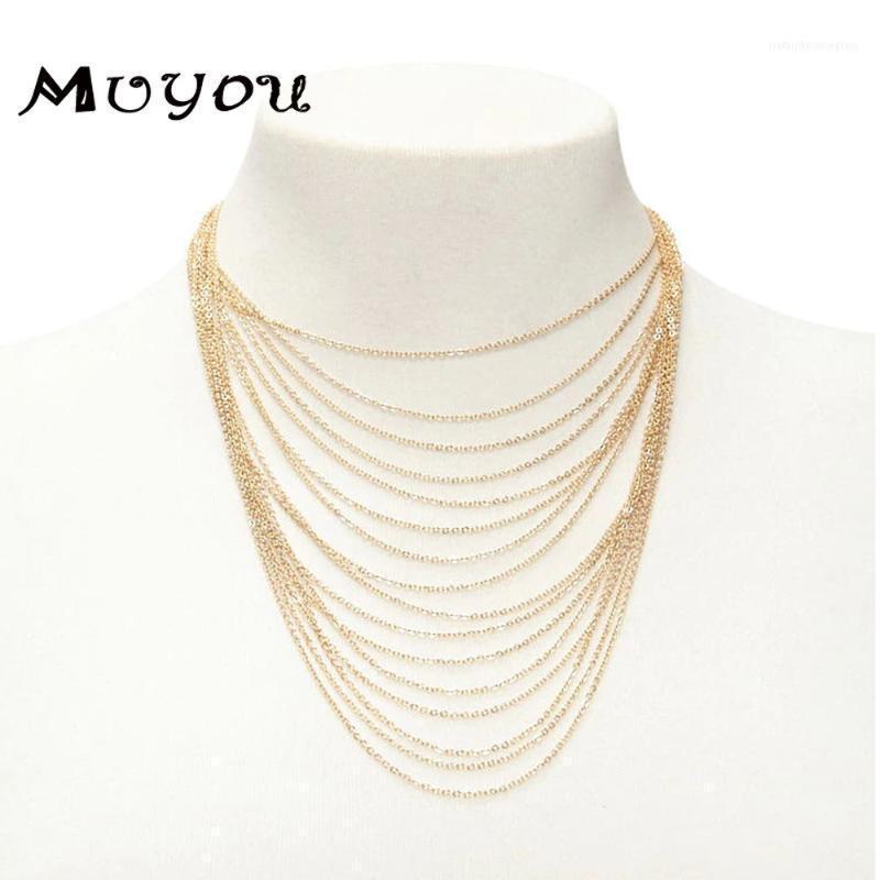 

Chains Hip Hop Metal Multi-layer Gold Necklace Creative Design Chain Exaggerated Accessories Are Not The Same Style XL7971
