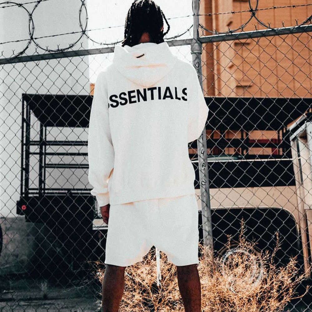 

men's and womens Clothing Embroidery 19SS Fashion Justin Bieber Printing SSSENTIALS 3M High Reflective Street Casual Hoodie Pullover Eight, Black