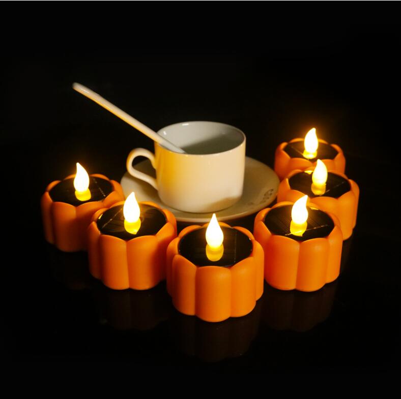 

Led Solar Candle Halloween Christmas Pumpkin Lamp Flashing Light Pumpkin Candles Flameless Candle Led Solar Candle Decoration GGE1684