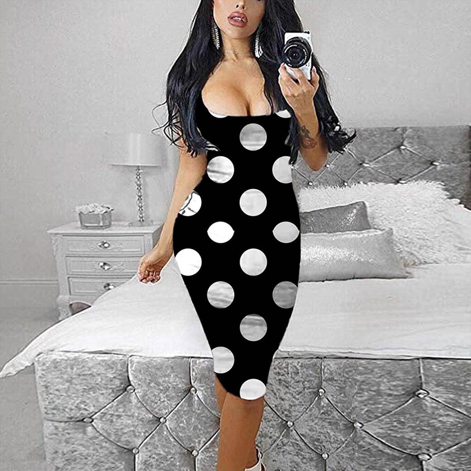 

sleeveless bodycon party women dresses elegant casual midi sheath slim printed package hip, Black;gray