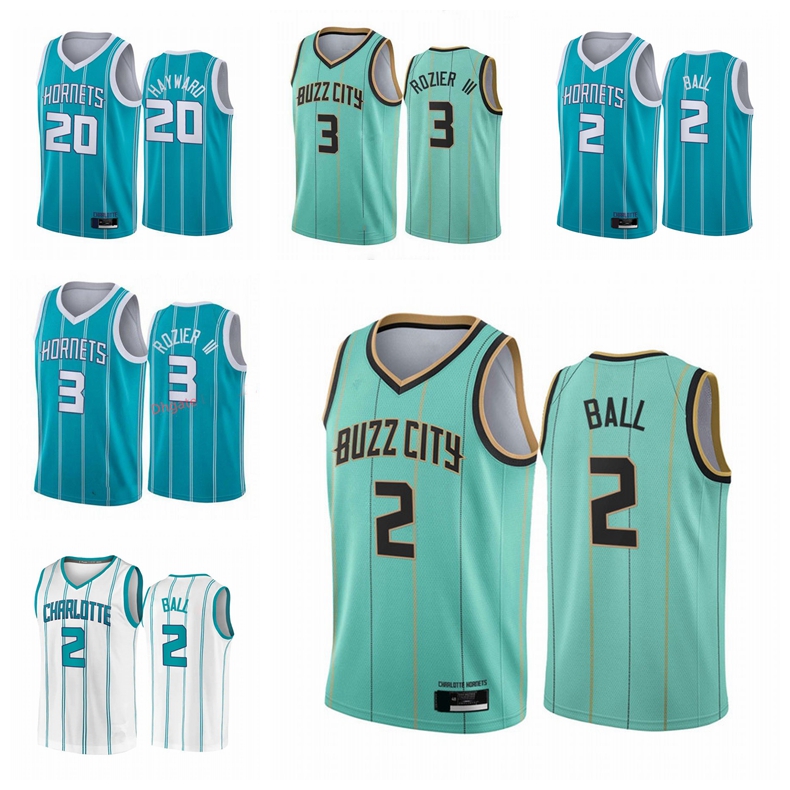 

Basketball jersey LaMelo Ball #2 2021 #3 Rozier III Gordon 20 Hayward CharlotteHornetsjersey, Black;red