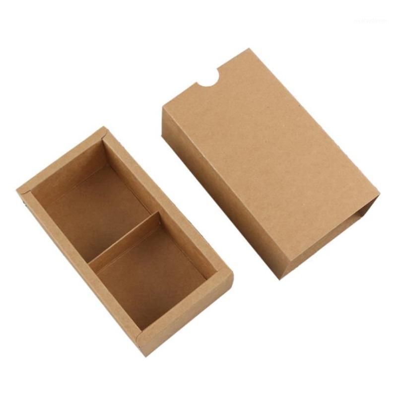

Gift Wrap 100Pcs 2 Pack Egg-Yolk Moon Cake Drawer Packing Box Kraft Paper Puff Transparent Window DIY Handmade Boxes