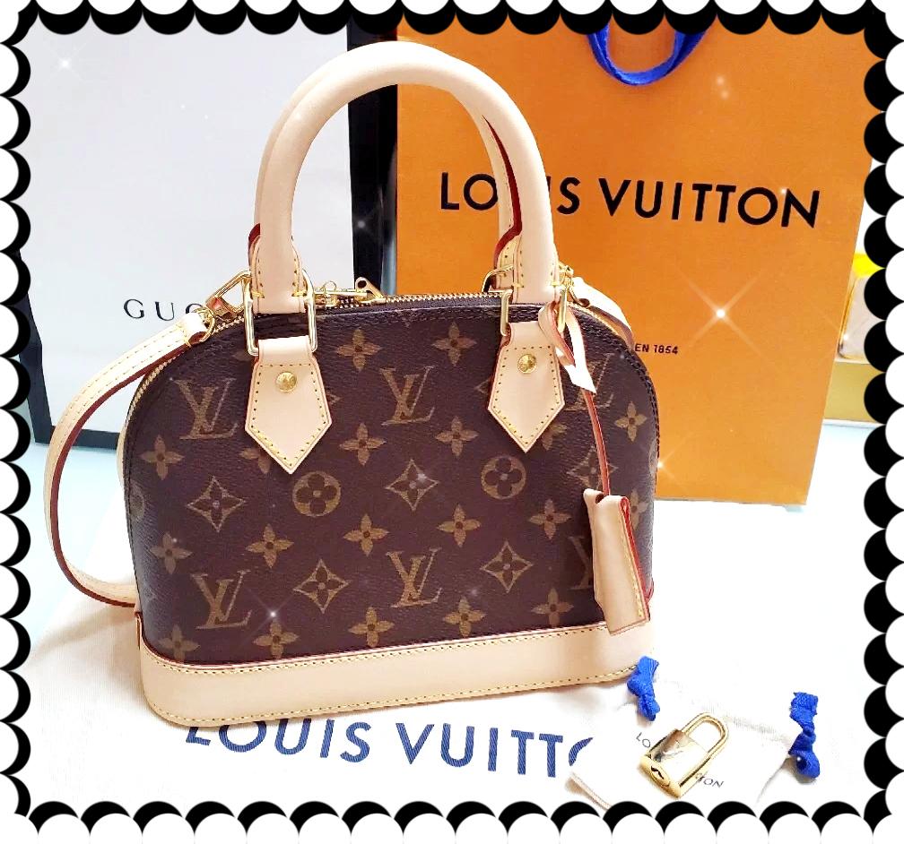 

LV LOUIS ALMA BB Handbags Women Leather Shoulder Bags Fashion Designer Handbag Female Messenger Shell bag Purse VITTON Clutch VUTTO, Red;black