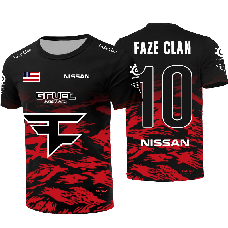 

2019 Csgo Esports Jersey Faze Team G2 E-sports Custom Id Name Number Flag t Shirt for Men Tees Niko Shirts Cosplay Costumes, Custom id flagnumber