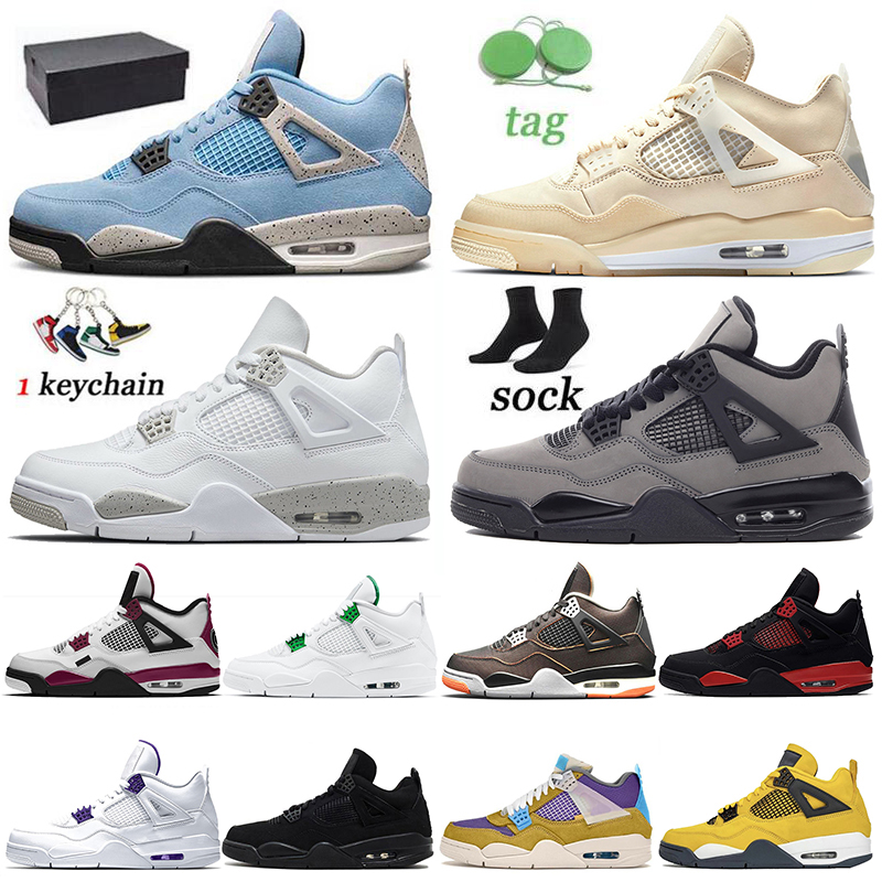 

2021 WITH BOX Jumpman 4 4s Basketball Shoes Womens Mens White Off Oreo Travis Red Thunder University Blue Black Cat Starfish Sail Sneaker Trainers Size 36-47, #a18 undefeated 40-47