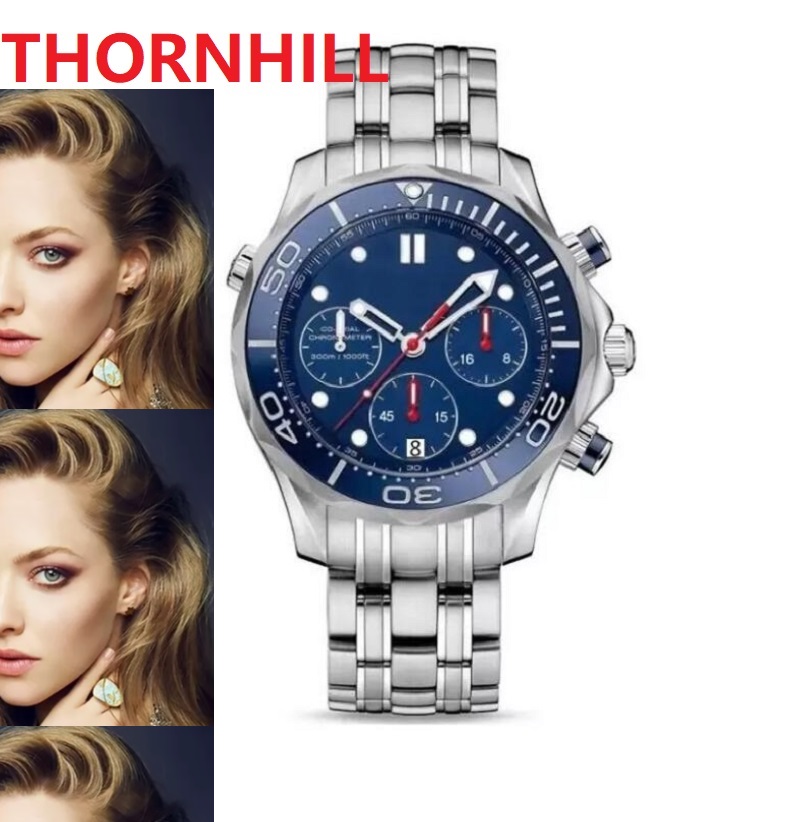 

Full Stainless Steel Quartz Movement Sapphire WristWatches Super luminous stopwatch Men multi functional all dials working designer Wristwatch gifts, As pic
