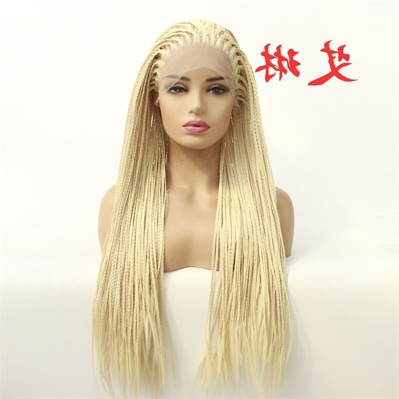 

matte chemical fiber Women's front lace headgear three strand women's small dirty braid