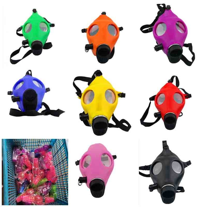 

Hookah Silicone Mask Bong With Acrylic Skull Water Smoking Pipe Accessories Bubbler Tabacco Shisha Oil Rigs Multiple Colors