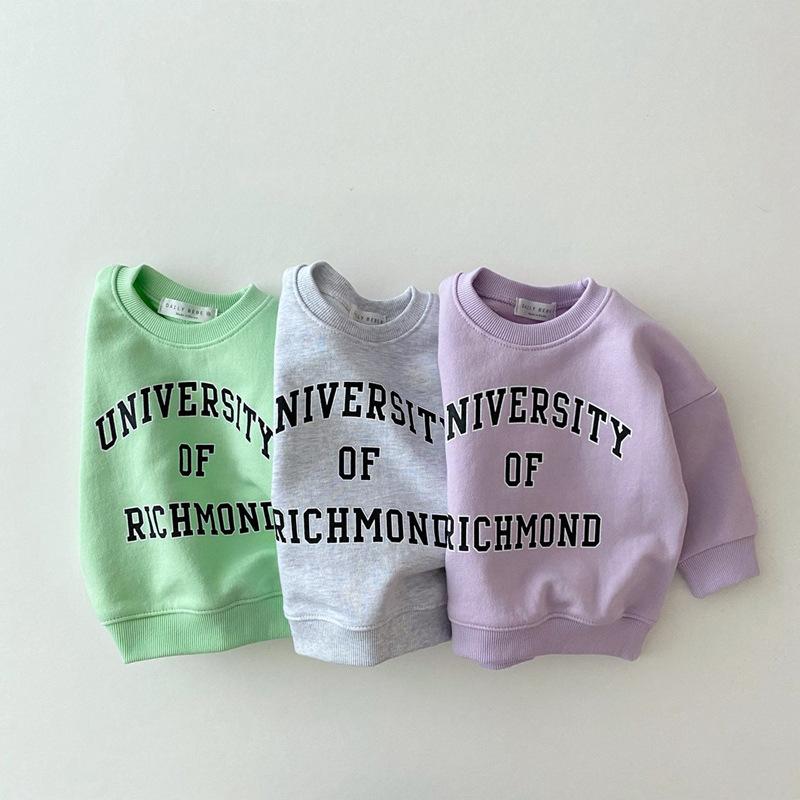 

Hoodies & Sweatshirts 2021 Baby Boy Autumn Long Sleeve Kids Cotton Girls Letter Tops Toddler Children Pullover Sweatshirt 0-3Y, Black