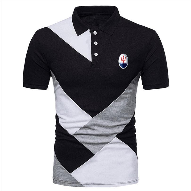 

toyota car logo shirt men polo short sleeve shirts contrast color summer streetwear casual fashion man, White;black