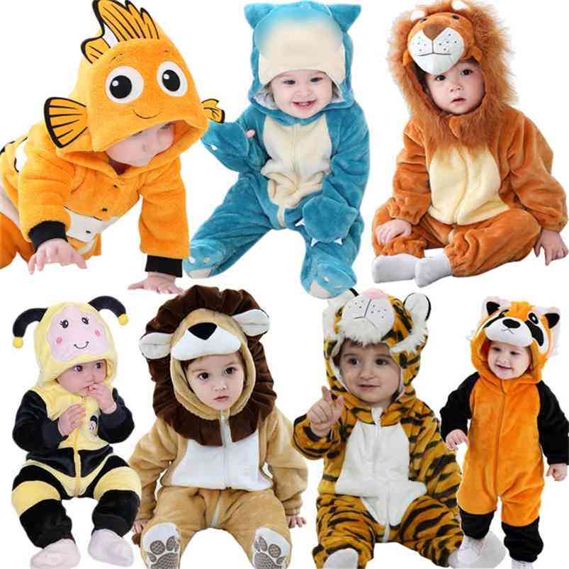 

Baby Clothes 0-3y Romper Animal Cartoon Nemo Lion Toddler Boy Girl born Onesie Zipper Warm Festival Rompers 210729, Racco bear
