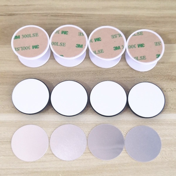 

Universal Cell Phone Finger Holder Blank Aluminum Sublimation Insert Plate Phone Stand UV Printer blank Mount Holder Grip Bracket, White