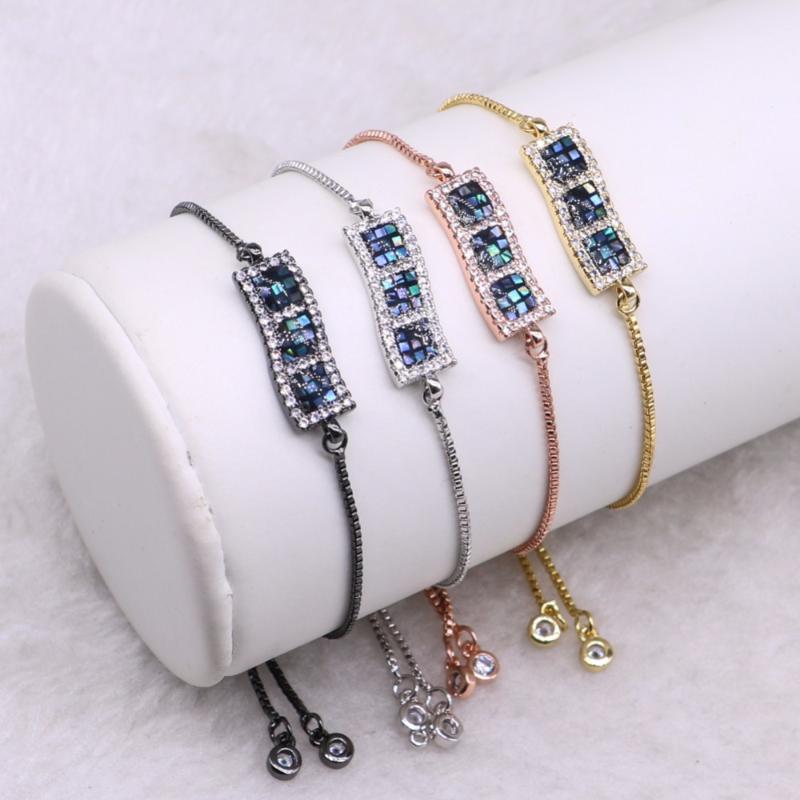 

Charm Bracelets Wholesale Jewelry Bracelet Micro Pave Charms Mix Color Metal Chain Fashion Gift For Lady3557
