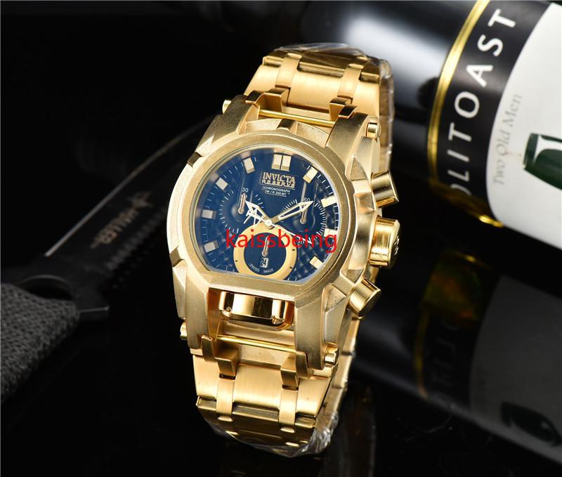 

Top INVICTbes Watch Mens Fashion Luxury Watches Golden Large Dial Date Classic Style Designer Men Wristwatches