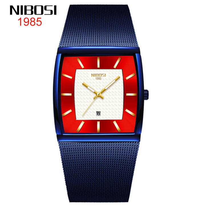 

Nibosi Trendy Students cwp Watch Calendar Quartz Mens Watches Stainless Steel Mesh Strap Stylish Man Wristwatches