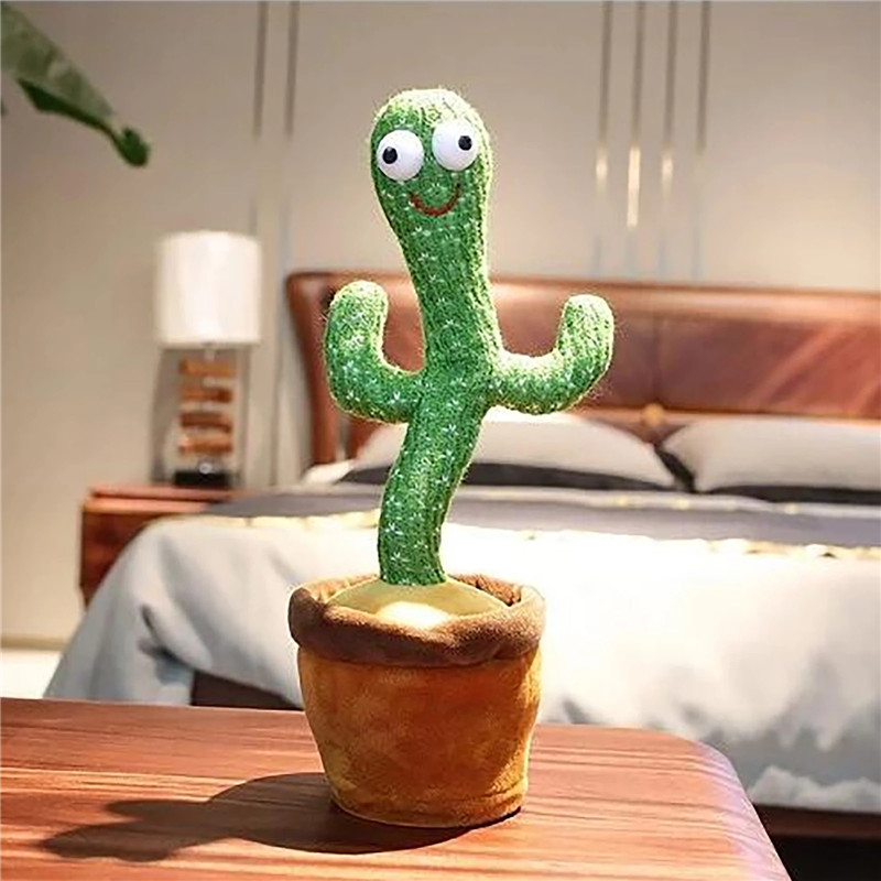 

Dolls Cactus Plush Toy Electric Singing 120 Songs Dancing And Twisting Luminous Recording Learning To Speak birthday gifts creative ornaments, Green