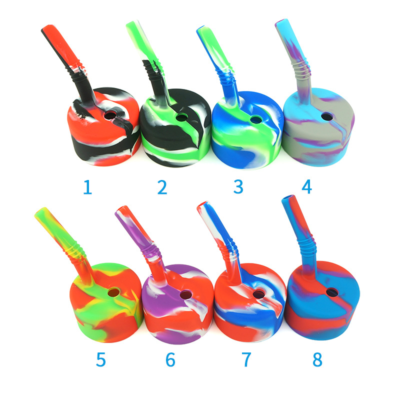 

Coke shape silicone cap smoking pipe bong water pipes with glass bowl