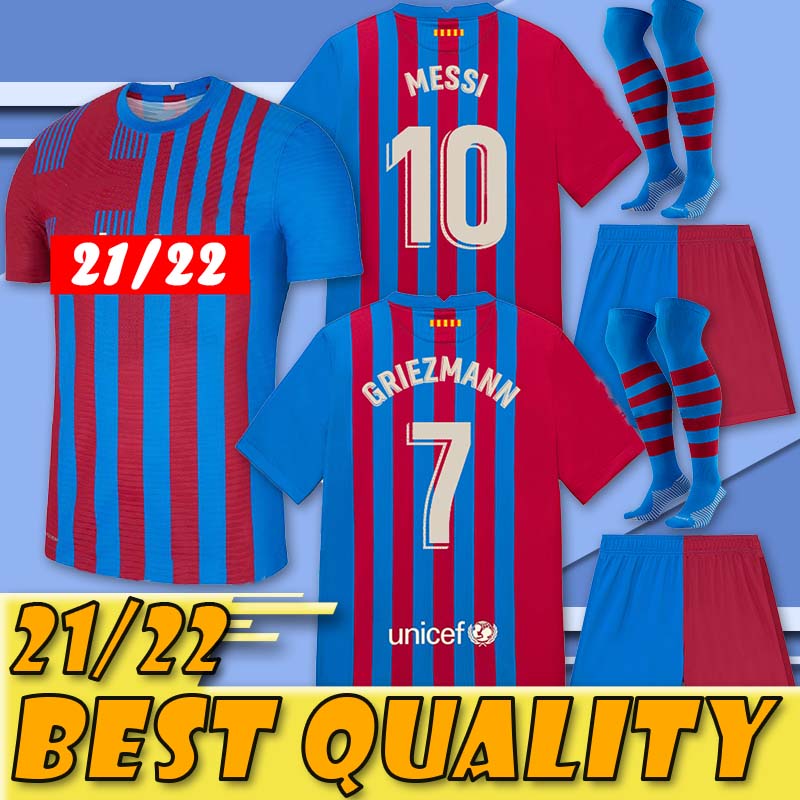 

21 22 BARCA soccer jersey 2021 2022 MESSI ANSU FATI camiseta futbol GRIEZMANN DE JONG KUN AGUERO Maillots foot top thailand football shirt 123, White
