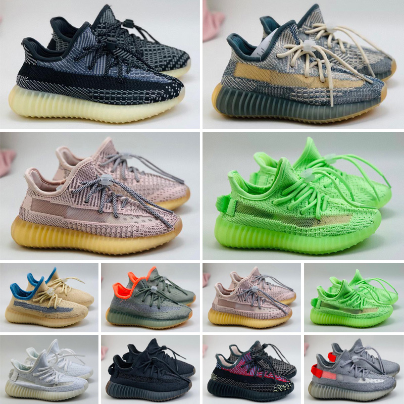 

2022 Boy Girl Kids Running Shoes Clay Cream White Black Flax Green Yecheil Trainer Sneaker For Children 26-35, Black;brown