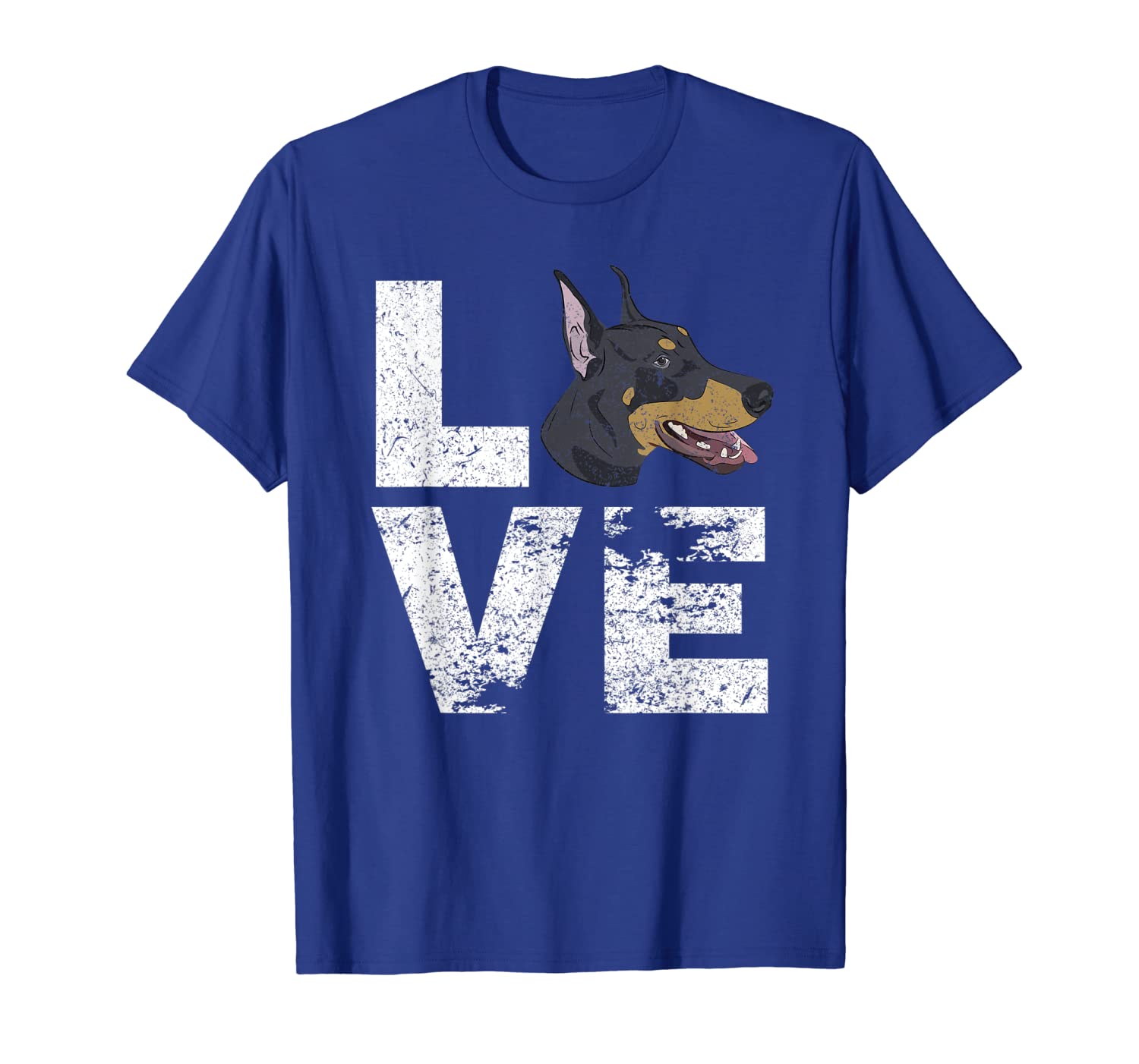 

I Love My Doberman Pinscher Dog Head Funny Gift T-shirt, White;black