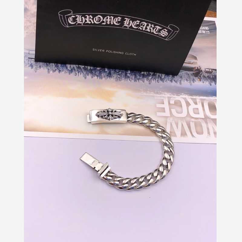 

Chaozhou Ch Croxin Silver Fine Cross Army Flower Bracelet Men's and Women's Punk Hand Card Bracelet, Golden;silver