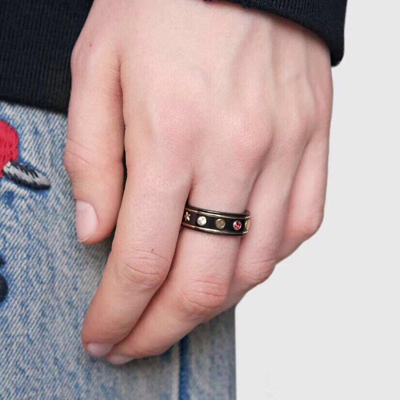 

Fashion black rings bague anillos moissanite for mens and women engagement wedding jewelry lover gift, Silver