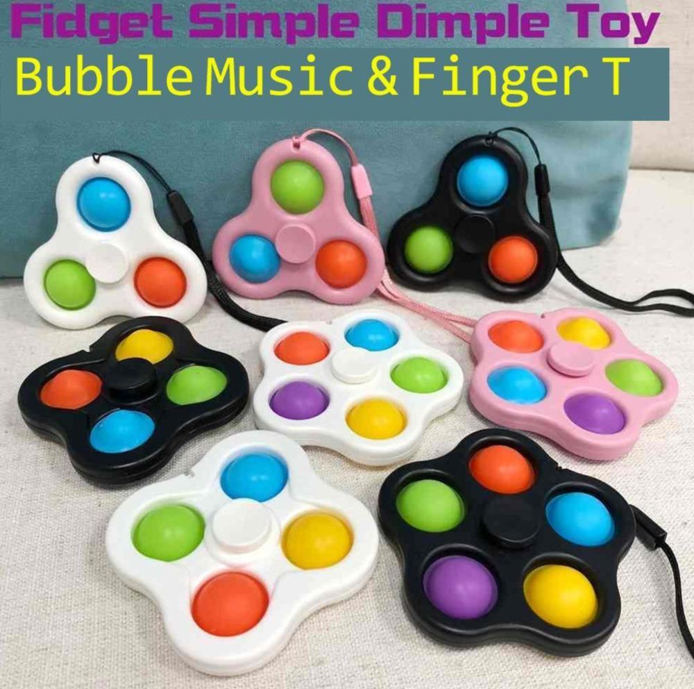 

Lanyard Fidget Simple Dimple Toys Bubble Key Ring Push Spinner Board Stress Relief Decompression Finger Bubbles DNA Stress GYQ