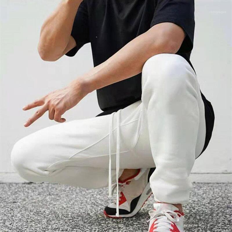 

Men's Pants 2021 Autumn Straight Fashion Solid Color Drawstring Ankle Tied Loose Sports Trousers Casual, Black