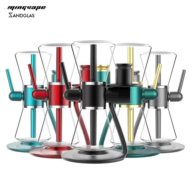 

2021 New Mingvape Sandglas Gravity Smoking Hookah Portable Vaporizer Bong Kit Water Pipe Oil Glass Pipes Shisha Smoke Dabber Accessories For Tobacco Recycler Bongs