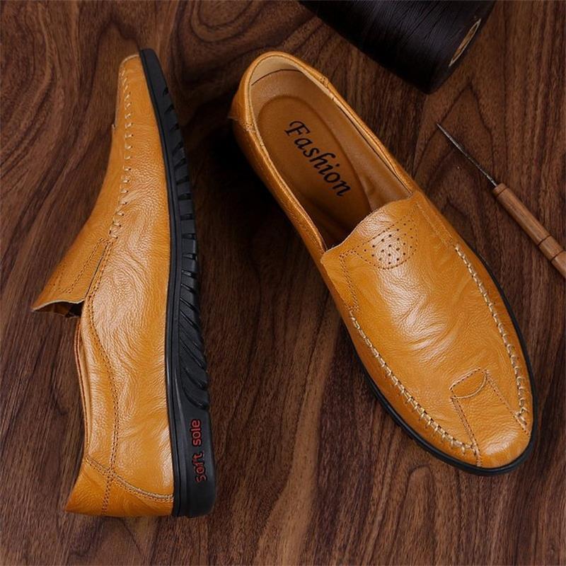 

sandals 2021 men's pu leather fashion lefu shoes with comfortable soft soles and breathable youth business casual 3kc291 huut, Black